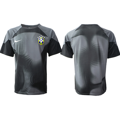 Camisa de time de futebol Brasil Goleiro Replicas 1º Equipamento Mundo 2022 Manga Curta
